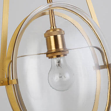 Moderne minimalistische klare Glas-Oval-Edelstahl-1-Licht-Pendelleuchte für das Wohnzimmer 