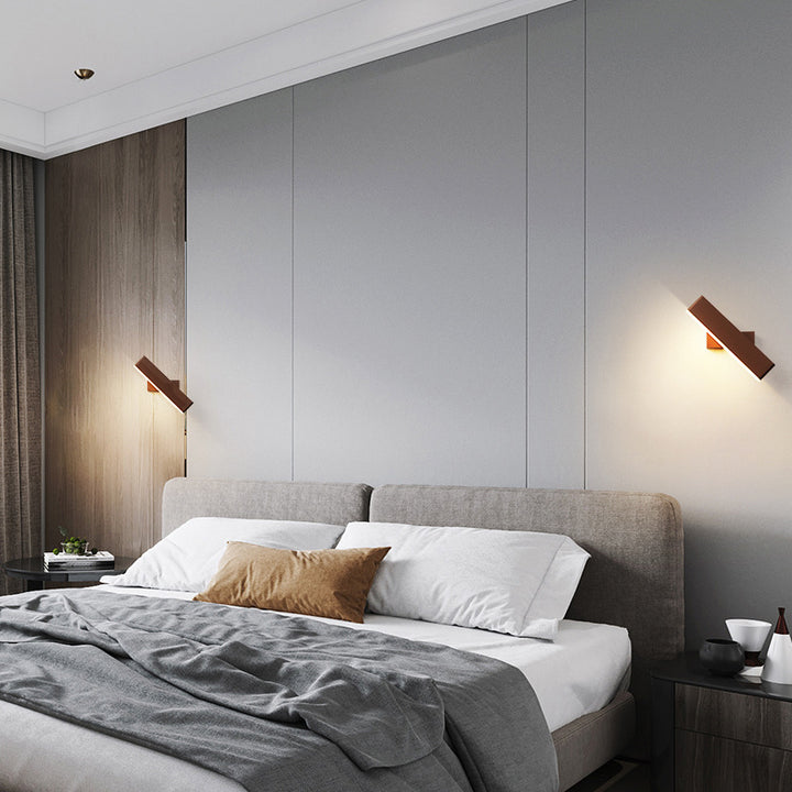 Moderne minimalistische rechteckige Bar Aluminium Acryl drehbare LED-Wandleuchte für Wohnzimmer 