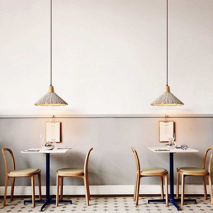 Contemporain Bar à Parapluies Scandinave Ciment Texturé Suspension 1 Lumière Pour Salon 