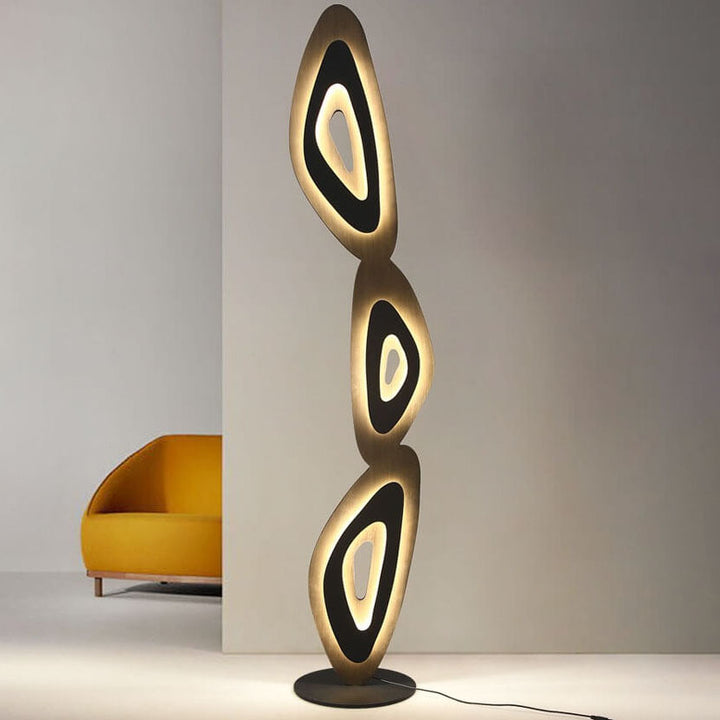 Moderne minimalistische Stehlampe mit Acrylblättern, Schatten und LED auf Hardwarebasis 