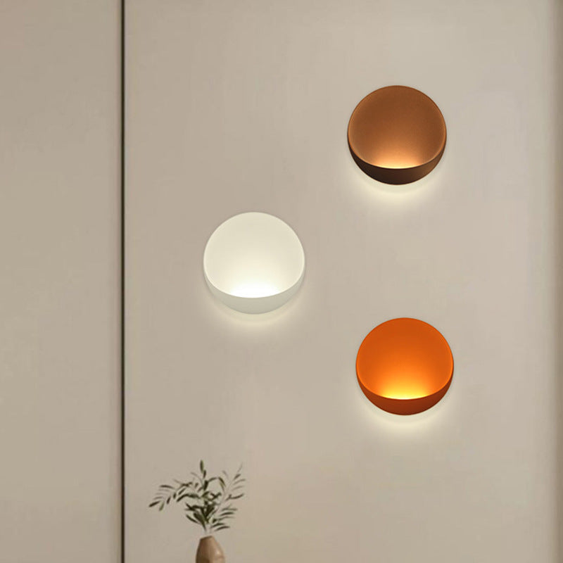 Modern Minimalist Round Aluminum LED Wall Sconce Lamp