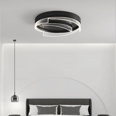 Modern Minimalist Round Copper Acrylic Sheet Design LED Flush Mount Ceiling Light For Bedroom