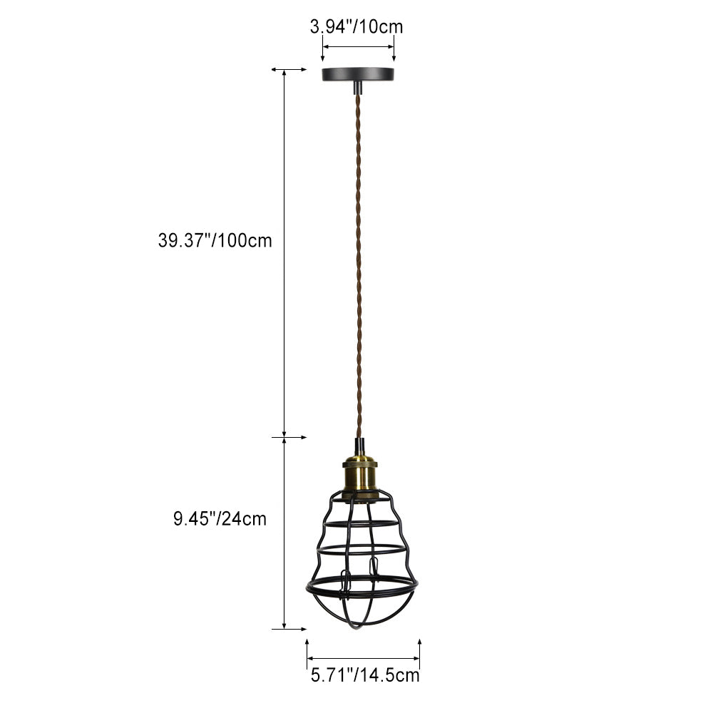 Lanterne Vintage Traditionnelle en Fer 1 Lumière Suspension pour Chambre 