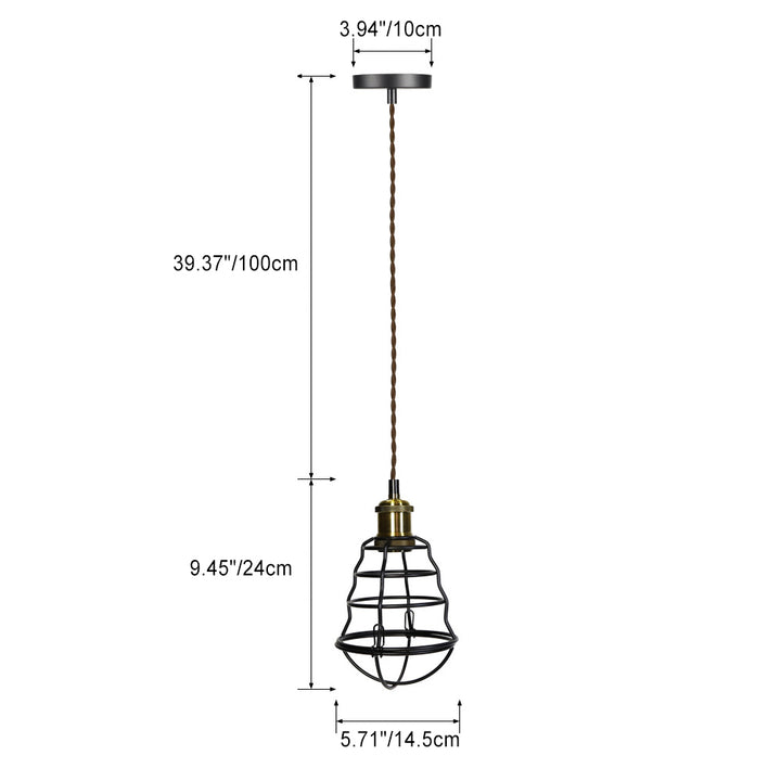 Lanterne Vintage Traditionnelle en Fer 1 Lumière Suspension pour Chambre 