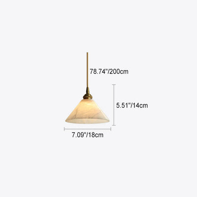 Modern Light Luxury Triangle Cone Lucite Copper 1-Light Pendant Light