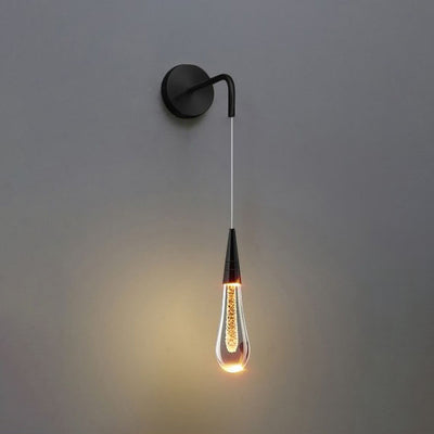 مصباح حائط LED زجاجي بشكل دمعة فاخر حديث لغرفة النوم 
