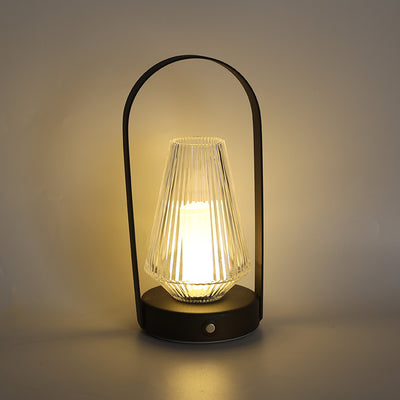 Moderne Retro Eisen Acryl Elliptische Konische LED Hängen Wiederaufladbare Tisch Lampe Für 