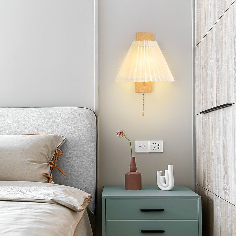 Applique murale contemporaine nordique en fer PVC cubique plissé 1-lumière pour chevet 