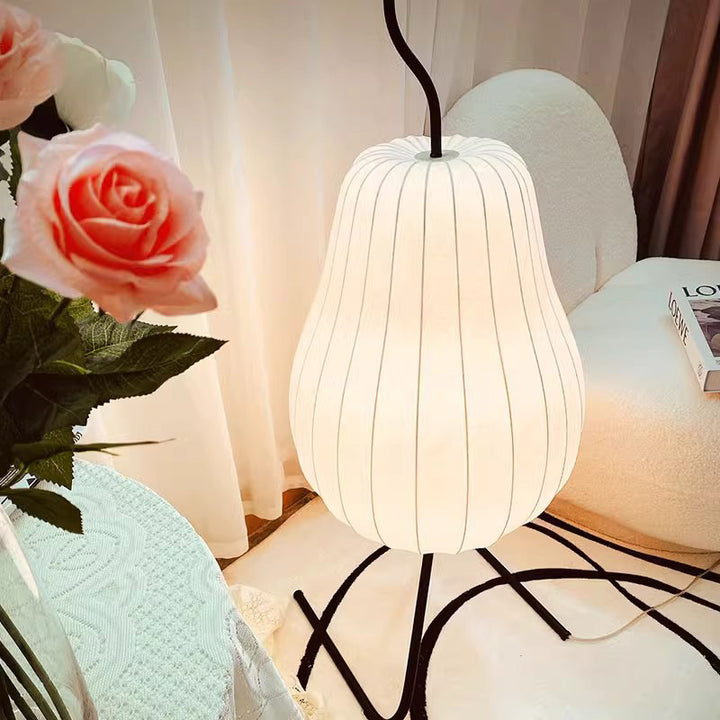 Lampe de sol traditionnelle japonaise en forme de poire elliptique en fer avec 1 lumière pour chambre 
