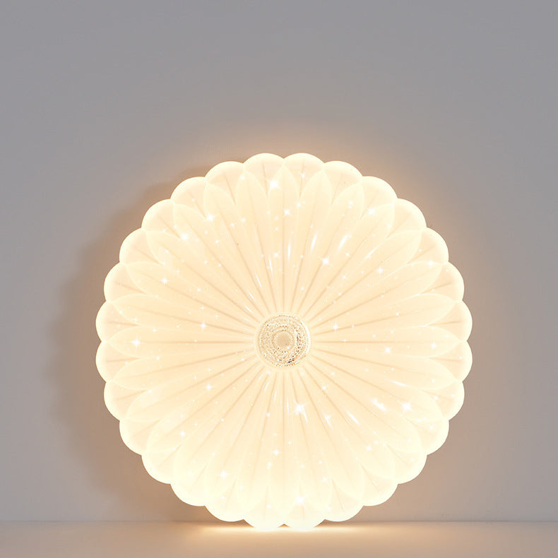 Luz de techo LED de montaje empotrado de girasol redondo minimalista moderno de hierro y PVC para sala de estar 