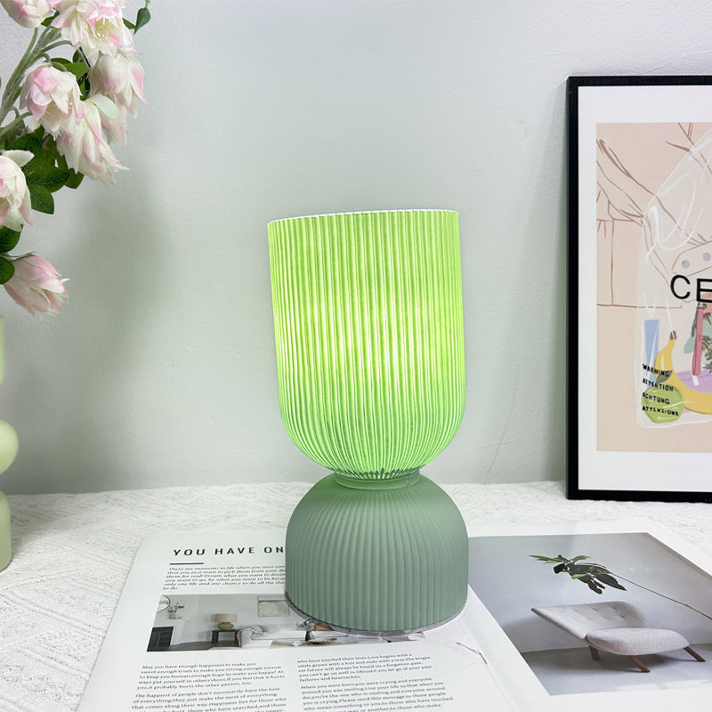 Lampe de table moderne minimaliste en verre cylindre avec entonnoir 1 lumière pour chambre 