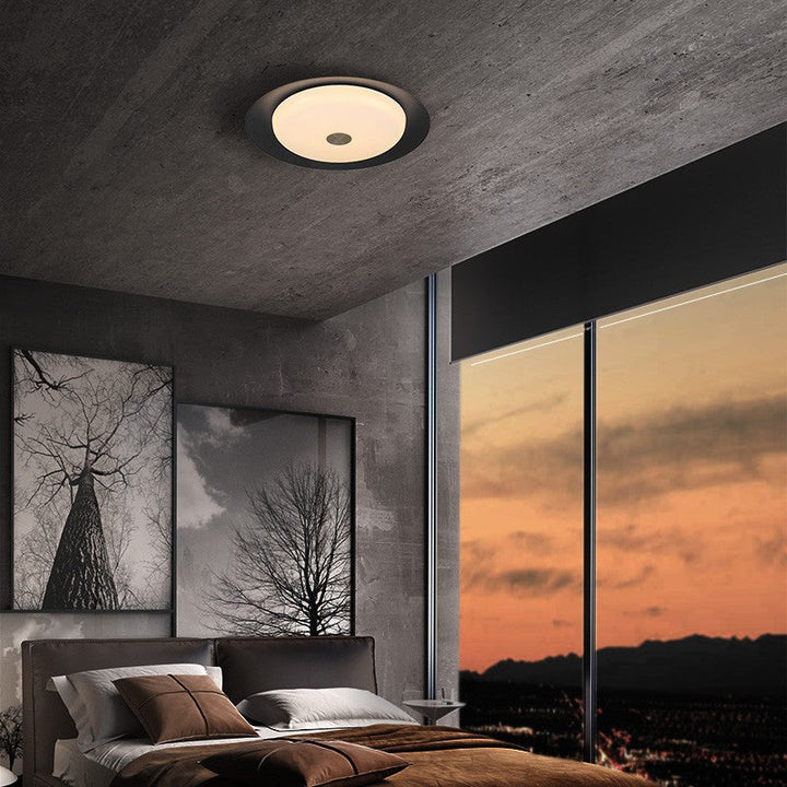Plafonnier semi-encastré LED en aluminium acrylique cuivre rond contemporain scandinave pour salon 