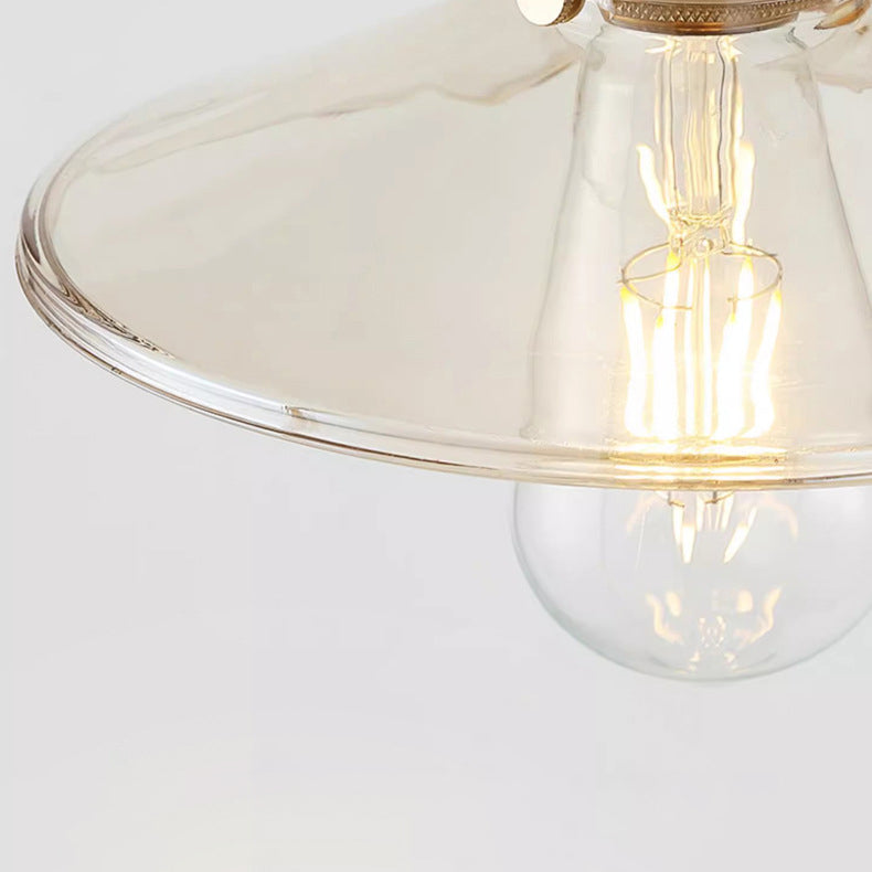 Traditional Vintage Round Wood Iron Glass 1-Light Wall Sconce Lamp For Bedroom