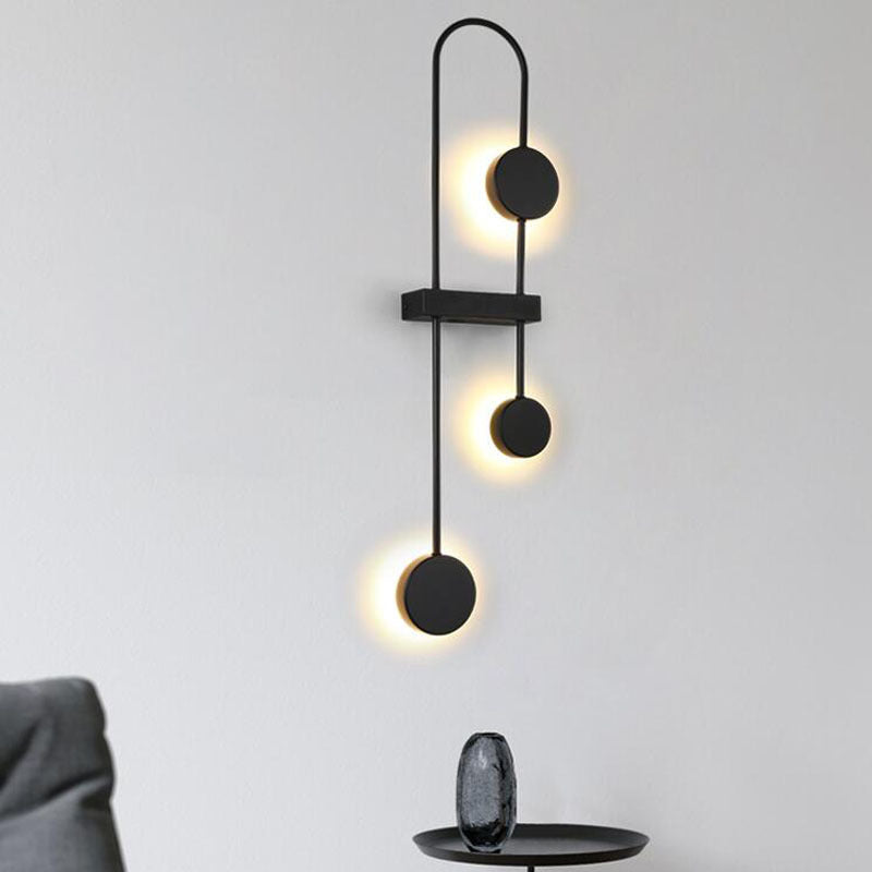 Applique murale LED en métal acrylique géométrique ronde nordique contemporaine pour couloir 