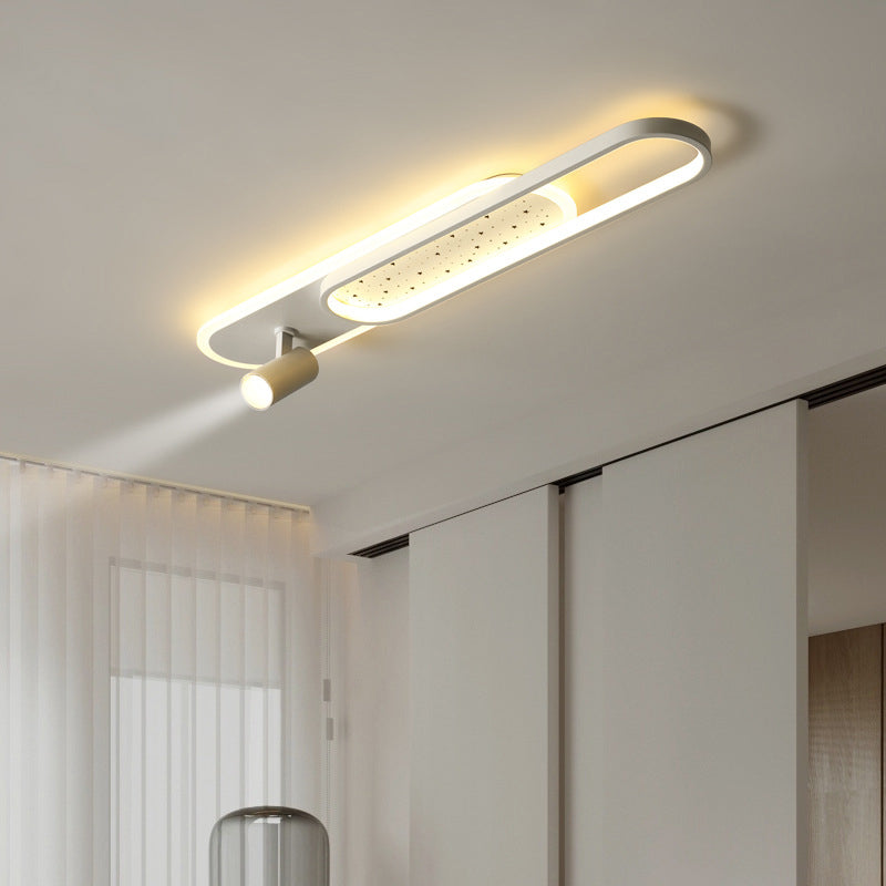 Luz de techo empotrada moderna minimalista rectangular de hierro acrílico LED para pasillo 