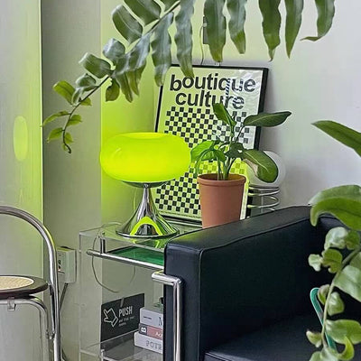 Modern Nordic Minimalist Stainless steel Iron Glass Shade LED Table Lamp