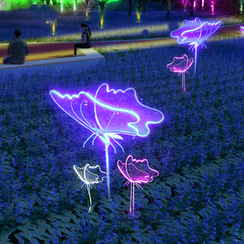 Éclairage paysager LED papillon en fibre de verre étanche Art déco moderne pour jardin 