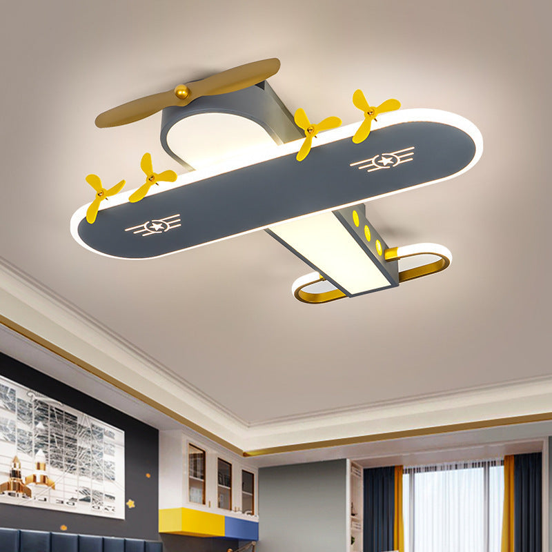 Luz de techo LED empotrada de hierro para avión creativo contemporáneo para dormitorio infantil 