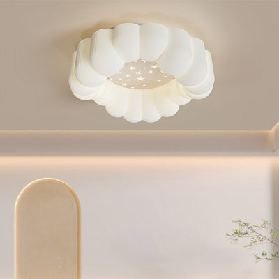 Zeitgenössische nordische Wolken-Stern-runde Eisen-ABS LED-Unterputz-Deckenleuchte für Schlafzimmer 