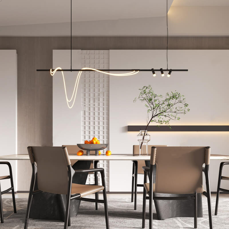 Moderne Einfachheit Legierung Geformter Bogen LED Insel Licht Kronleuchter Für Esszimmer 