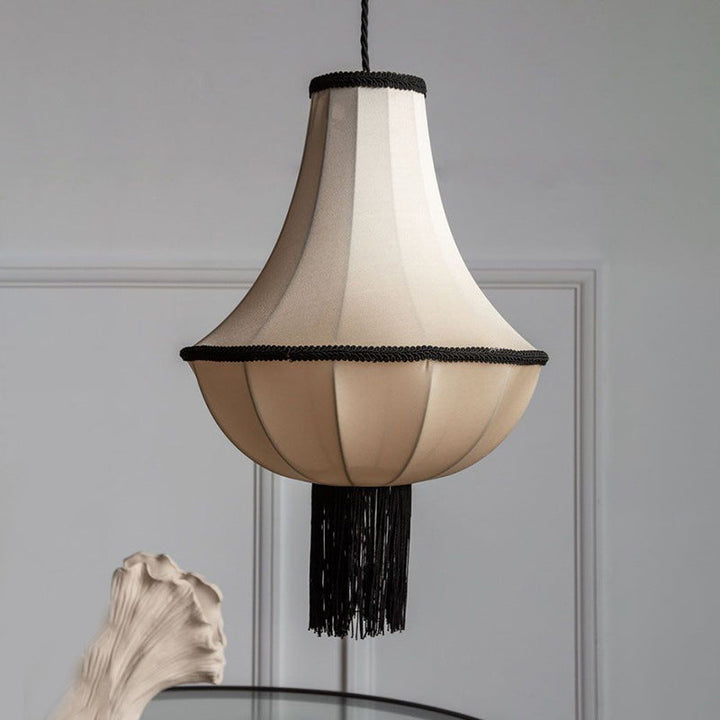 Zeitgenössische Vintage Kegel Hardware Stoff 1/3 Licht Pendelleuchte für Wohnzimmer 
