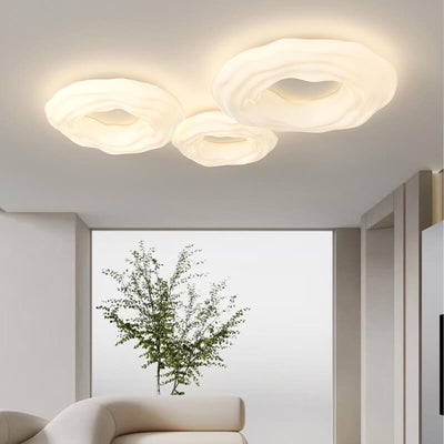 Contemporary Nordic Iron Cookies LED Flush Mount Ceiling Light For Bedroom