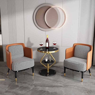 Zeitgenössischer nordischer runder Lutscher-Glas-Edelstahl-Beistelltisch 2-stufig für das Wohnzimmer 