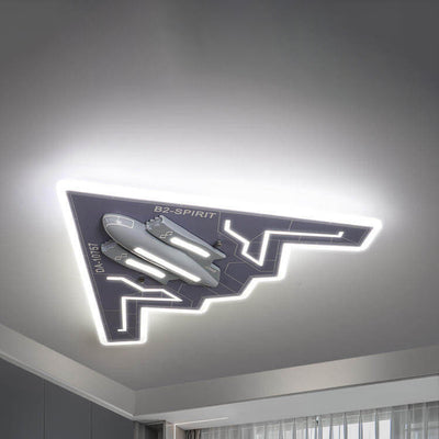 Creative Kids Ultra-Thin Acrylic Fighter Jet LED Flush Mount Ceiling Light
