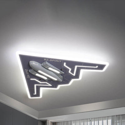 Plafonnier LED ultra-mince en acrylique pour enfant en forme de jet de combat 