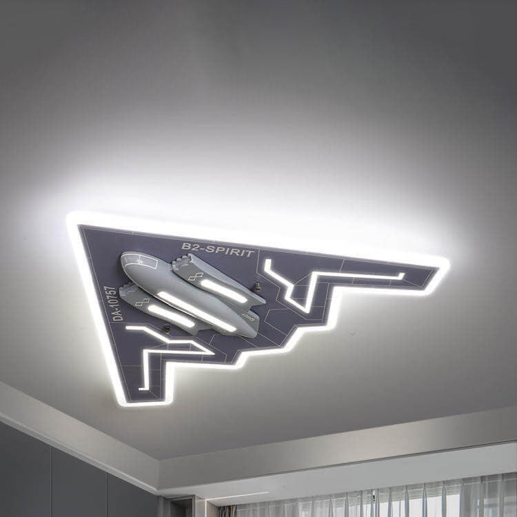 Plafonnier LED ultra-mince en acrylique pour enfant en forme de jet de combat 