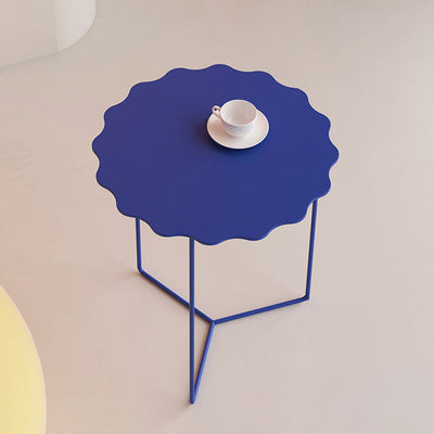 Mesa de Café de Metal de Hierro con Ola Cuadrada Redonda Rectangular Creativa Contemporánea para Sala de Estar 