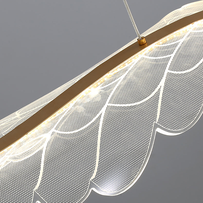 Lustre contemporain en aluminium et acrylique avec LED pour salle à manger 