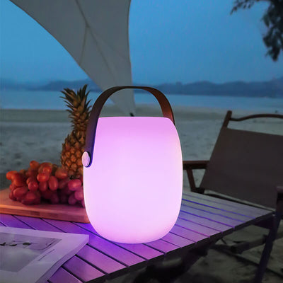 Industrial Simple Barrel Shade Colorful RGB Portable LED Patio Camping Light