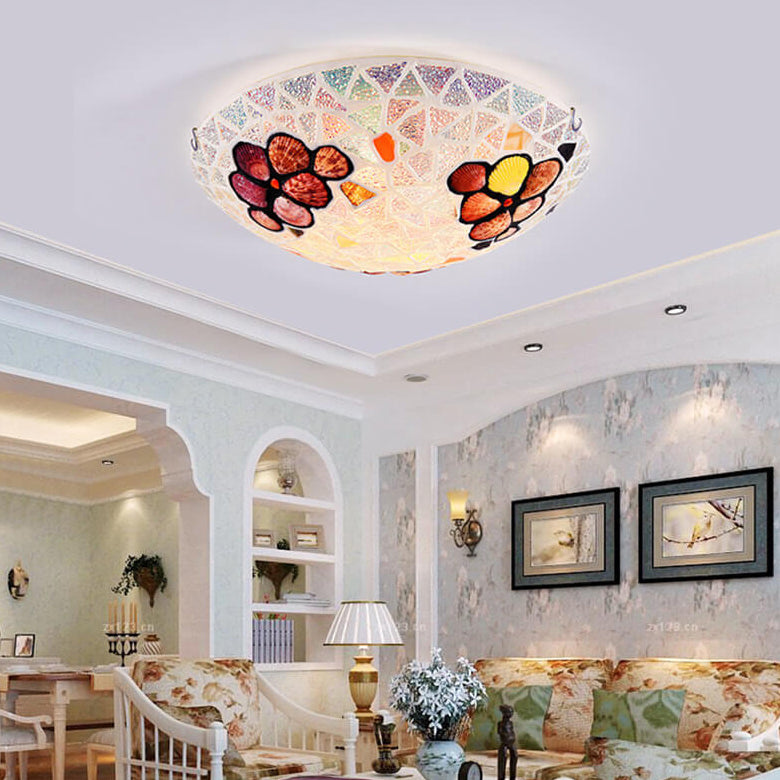 Mediterranean Pastoral Creative Shell Design 2/3/4-Light Flush Mount Ceiling Light