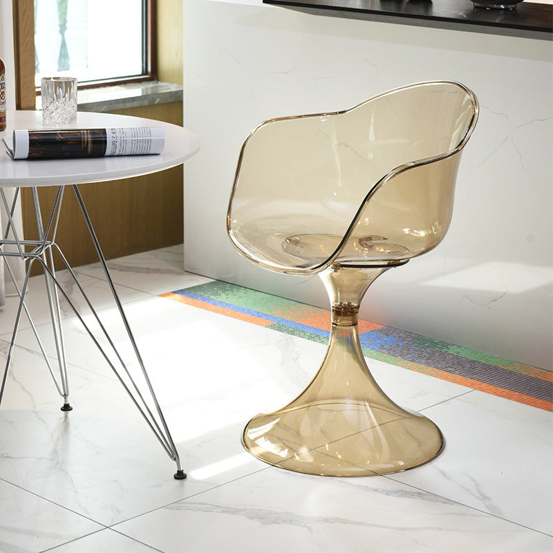 Silla de comedor con respaldo de diseño de arco de plásticos acrílicos nórdicos contemporáneos para comedor 