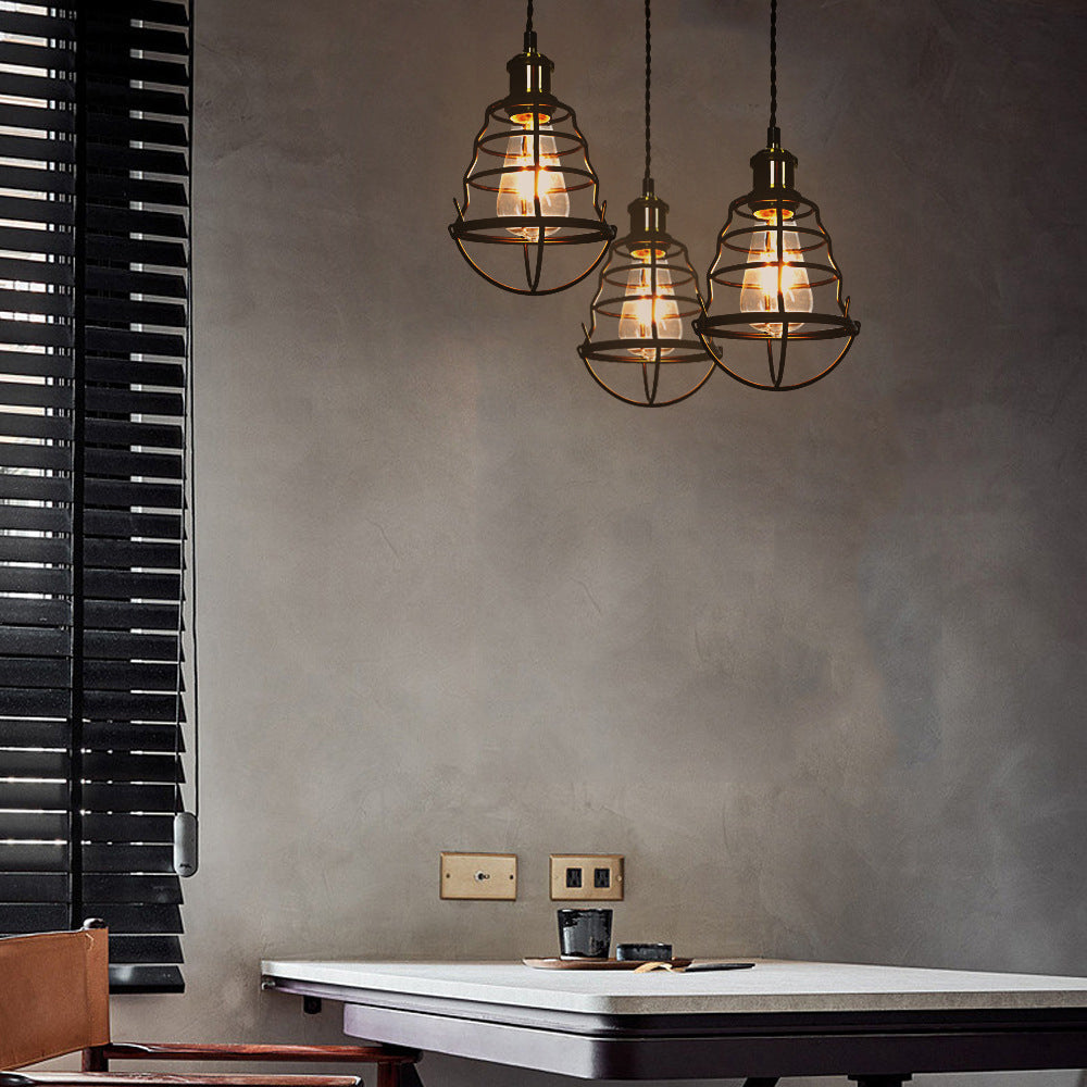 Lanterne Vintage Traditionnelle en Fer 1 Lumière Suspension pour Chambre 