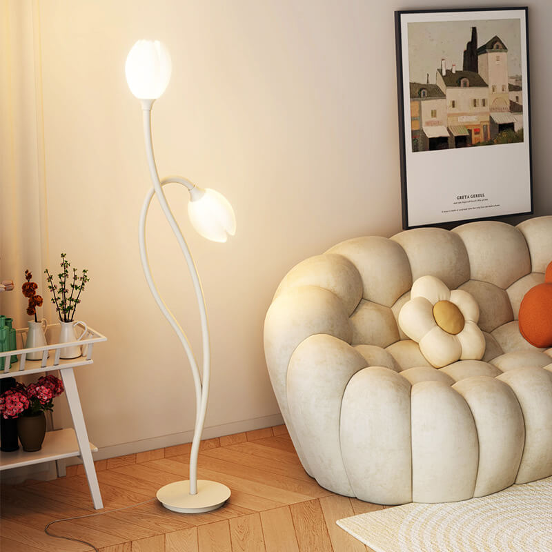 Moderner minimalistischer Stehlampe aus Schmiedeeisen mit 2 Lichtern 
