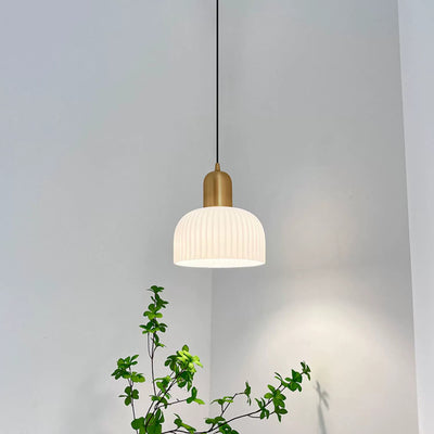 Traditionelle japanische halbkugelförmige Pendelleuchte aus Kupferkeramik mit 1 Licht für Esszimmer 