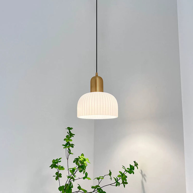 Traditionelle japanische halbkugelförmige Pendelleuchte aus Kupferkeramik mit 1 Licht für Esszimmer 