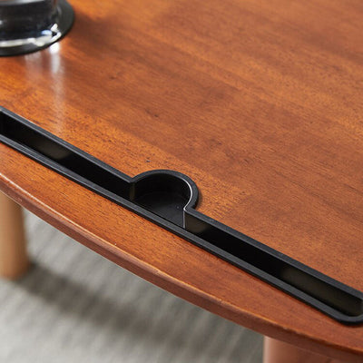 Table basse ovale minimaliste moderne en bois massif et plastique à 4 roues pour salon 
