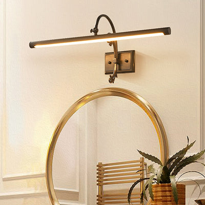Moderne Mid-Century Linear All Copper LED Wandleuchte Lampe für Schlafzimmer 
