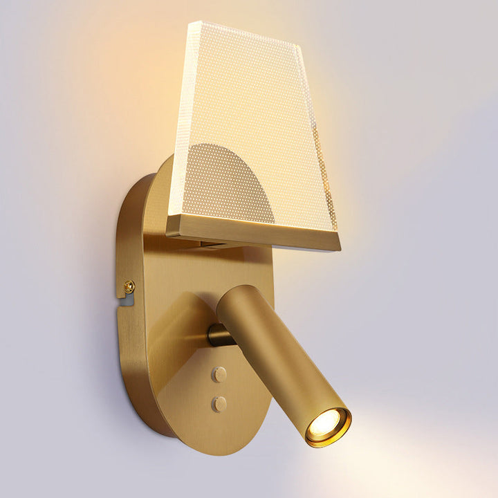 Applique Murale LED en Fer Acrylique Ovale Trapézoïdale Minimaliste Moderne pour Salon 