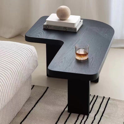 Mesa de café cuadrada contemporánea de combinación de madera de pino y fresno para sala de estar 