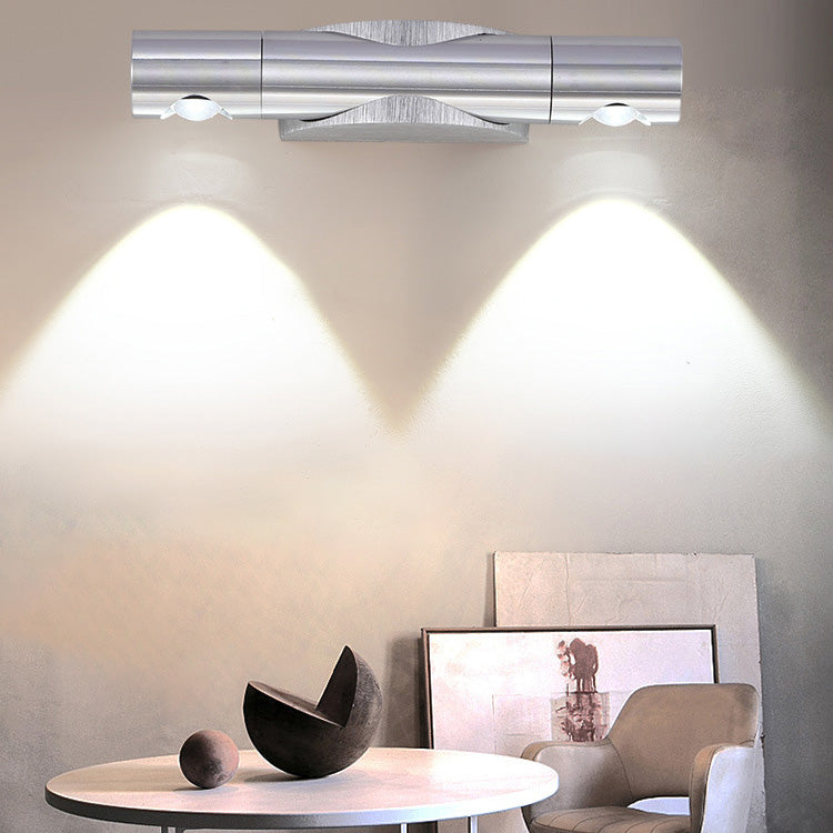 Moderne Einfachheit Zylinder einstellbare Winkel Aluminium LED Wandleuchte Lampe für Schlafzimmer 