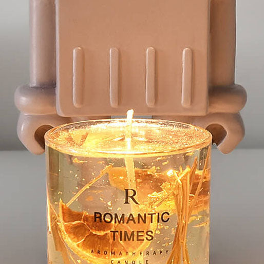 Modern Art Deco Resin Iron Robot 1-Light Melting Wax Table Lamp For Bedroom