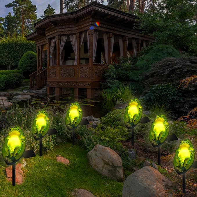 Moderne Art Deco Wasserdichte Solar PP Kunststoff Harz Frosch LED Landschaft Beleuchtung Außen Licht Für Garten 