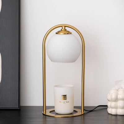 Lampe de table en cire fondante à 1 lumière avec base en matériel blanc crème simple nordique 