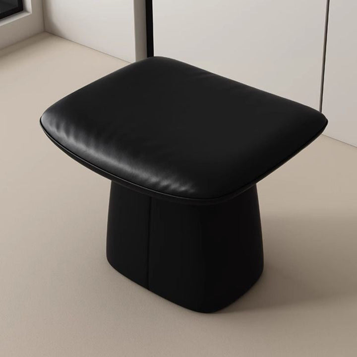 Modern Minimalist Square Microfiber Leather Pine Wood Vanity Stool Backless Armless For Bedroom