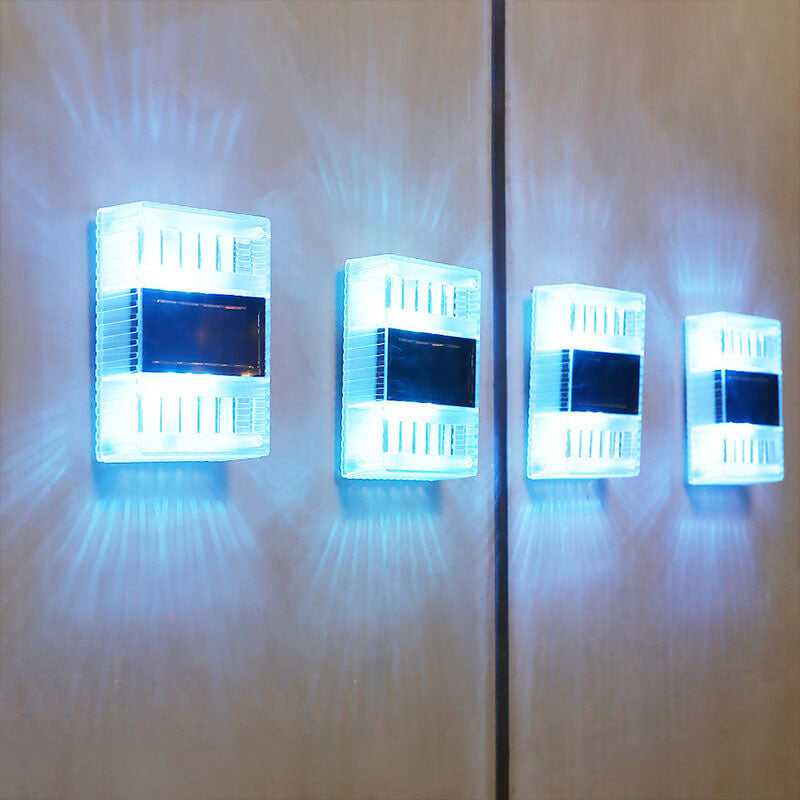 Modern Solar Powered Up And Down Illuminated Outdoor LED Wall Sconce Lamp