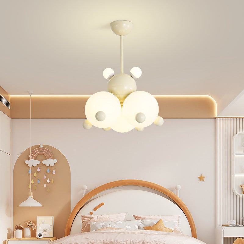 Moderner Art Deco Eisen PE Käferschirm 3-flammiger Kronleuchter für Schlafzimmer 